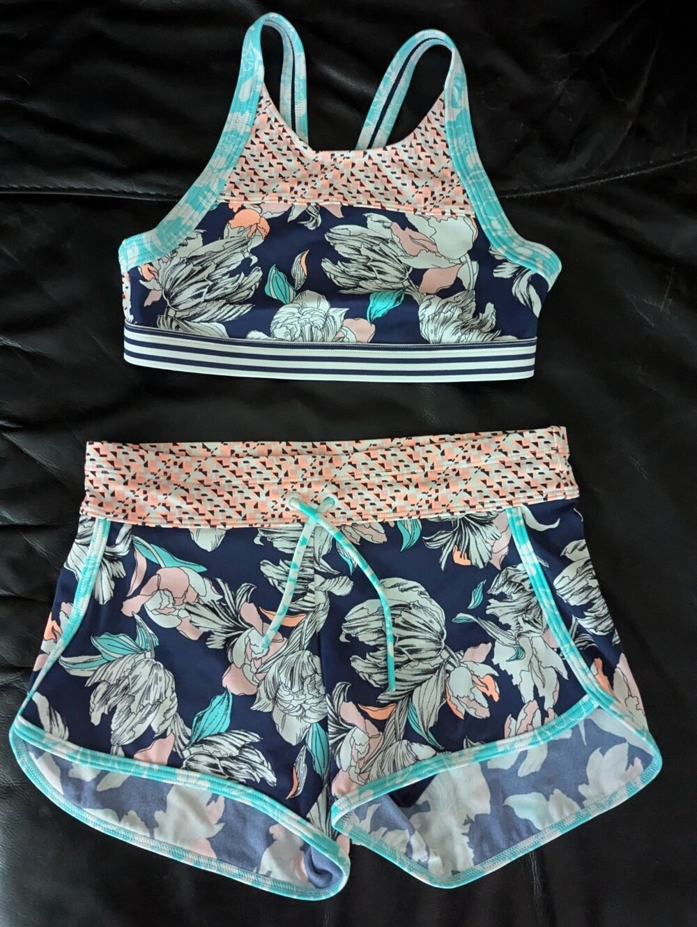 Athleta Girl Tankini Top Swim Shorts Large Size 12